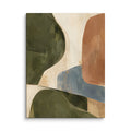 Olive & Earth canvas print, 12 × 16 inches, showing organic shapes in olive, ivory, clay and dusty blue