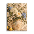 Blue Blossom canvas print, 12 × 16 inches, showing ivory blooms and muted blue hydrangeas