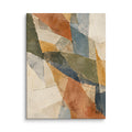 Fragmented Horizon canvas print, 12 × 16 inches, showing intersecting geometric forms in earthy muted colors