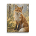 Fox in the Quiet Glade canvas print, 12 × 16 inches, showing a fox resting in a fern-filled glade