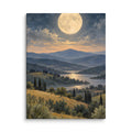 Ivory Moon Over Quiet Hills canvas print, 12 × 16 inches, featuring a full moon above quiet hills