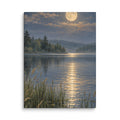 Broken Moonlight on the Still Lake canvas print, 12 × 16 inches, featuring moonlight reflected on a still lake