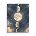 Moon Phases in Quiet Twilight canvas print, 12 × 16 inches, featuring decorative moon phases in twilight