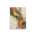 Fragmented Horizon matte poster, 12 × 16 inches, showing intersecting geometric forms in earthy muted colors