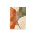 Clay Sonata matte poster, 12 × 16 inches, depicting sculptural organic forms in warm clay, olive and dusty blue.