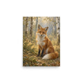 Fox in the Quiet Glade matte poster, 12 × 16 inches, showing a fox resting in a fern-filled glade