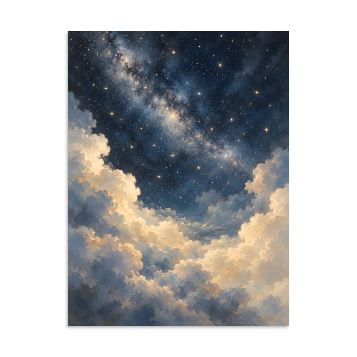 Starlight Above Soft Clouds matte poster, 24 × 32 inches, featuring stars above soft clouds